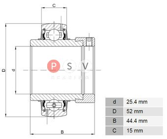Bearing Z&S LY 205-100 2F 25.4x52x44.4 photo 2